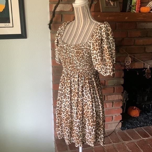 NWT Faithfull the Brand Ilaria Mini Dress Giorgio Animal Leopard Print Sz 2 - Picture 5 of 9